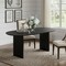 Homeroots 79" Black Solid Wood Double Pedestal Base Oval Dining Table 712144 - alternate 2