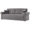 Homeroots 89" Gray Microfiber Convertible Futon Sleeper Sofa And Toss Pillows With Storage 607157 - alternate 6
