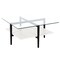 Homeroots 32" White And Black Glass And Steel Square Coffee Table With Shelf 521988 - alternate 1