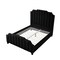 Homeroots Black Solid Wood King Tufted Upholstered Velvet Bed with Nailhead Trim 544915 - alternate 6
