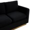 Leisuremod Nervo Upholstered Velvet Loveseat with Gold Frame, Midnight Black NS55BL - alternate 4
