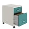 Space Solutions 14.25 in W 2 Drawer Mobile Vertical File Cabinet W/ Accessory Drawer, Pearl White / Teal 25939 - alternate 3