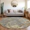 Homeroots 8' Taupe Gray And Beige Round Abstract Washable Indoor Outdoor Area Rug 618246 - alternate 6