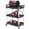 Edendirect 3 Layers Folding Collapsible Service Cart Pack-N-Roll, Black, 50 Lb. Load Capacity per Shelf ED-W46578737 - alternate 5