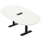 Skutchi Designs 7ft Racetrack Conference Table With Power | Harmony Series | 6 Person Meeting Room Table HAR-RAC-48X84-T.BK-W960-EBLK - alternate 1