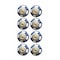 Homeroots Set of Eight Blue White And Gold Geometric Ceramic Drawer Pull Knobs, 8PK 321650 - alternate 1