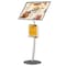 M&T Displays Silver 18 x 24 Inch Pedestal Sign Holder with Clear Brochure Holder Menu Board Floor Standing UCUMBN1518X9002 - alternate 1