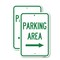 Signmission Parking Area with Right Arrow, 18'' X 24'' 2 Signs, Heavy Gauge Aluminum, 2PK A-1824-2PACK-23465 - alternate 1