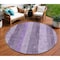 Homeroots 8' Purple And Lilac Round Striped Washable Indoor Outdoor Area Rug 617844 - alternate 6