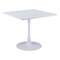 Homeroots 36" White Wood and Steel Pedestal Base Square Dining Table 571411 - alternate 1