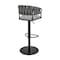 Armen Living Blaise Adjustable Swivel Counter or Bar Stool in Black Metal with Gray Fabric and Faux Leather LCBLBABLK - alternate 4