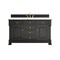 James Martin Vanities Brookfield 60 in. Single Vanity, Black Onyx, w/ 3 CM White Zeus Silestone Top 547-V60S-BKO-3WZ - alternate 1