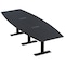 Skutchi Designs 12 Person Conference Table With Power Unit | 12' Boat Table | Harmony Series HAR-BOT-48X144-T.BK-U999ST19-EBLK - alternate 1