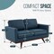 Leisuremod Chester Modern Leather Loveseat with Birch Wood Base, Navy Blue CS58NBU-L - alternate 5