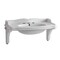 Whitehaus Collection 40 in Rectangular Wall Mount Basin with Integrated Oval Bowl and Ceramic Shelf Supports AR874-MNSLEN-3H - alternate 1