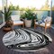 Homeroots 8' Black Gray And Ivory Round Abstract Washable Indoor Outdoor Area Rug 601250 - alternate 5