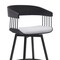 Armen Living Athena 31in Swivel Black Wood Bar Stool in Light Gray Fabric with Black Metal LCATBABLKLTGR30 - alternate 5