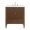 James Martin Vanities Myrrin 30" Single Vanity, Mid-Century Walnut w/ 3 CM White Zeus Silestone Top 485-V30-WLT-3WZ - alternate 1