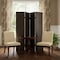 Homeroots 84" Brown Faux Leather Folding Four Panel Screen Room Divider 277094 - alternate 4
