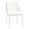 Leisuremod Tule Dining Side Chair with Leather Seat and White Powder-Coated Steel Frame, Black/White TWCBL18W - alternate 1