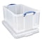 Really Useful Box Snap-Lid Storage Bin, 16.9 gal, 17.31in x 28in x 12.25in, Clear/Blue 64CCB - alternate 1