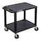 Luxor Utility Cart with Lipped Plastic Shelves, Thermoplastic Resin, 200 lb Load Capacity, 2 Shelves WT26E - alternate 7