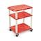 Luxor Utility Cart with Lipped Plastic Shelves, Thermoplastic Resin, 300 lb Load Capacity, 3 Shelves WT34RE - alternate 2