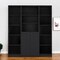 Homeroots Set of Three Black Five Tier Bookcases with Two Doors 546349 - alternate 1