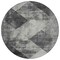 Homeroots 8' Gray And Black Round Geometric Washable Indoor Outdoor Area Rug 602847 - alternate 4