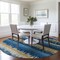 Homeroots 8' Navy Blue Gold And Ivory Round Striped Washable Indoor Outdoor Area Rug 598372 - alternate 5