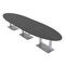 Skutchi Designs Oval Conference Table With Power Unit, 48 in W, 192 in L, Grey HAR-OVL-48X192-DOU-WA7949-NA - alternate 1