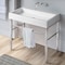 Whitehaus Collection Britannia Large Rectangular Sink Console with Front towel Bar and No Hole Drill B-U90-DUCG1-A09 - alternate 3