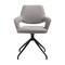 Armen Living Penny Swivel Upholstered Dining Chair in Gray Fabric with Black Metal Legs - Set of 2 LCPESIGRYBLK - alternate 6