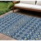 Homeroots 8' X 10' Navy Blue Ivory And Peach Geometric Washable Indoor Outdoor Area Rug 612205 - alternate 1