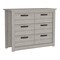 Homeroots 47" Gray Wood Six Drawer Double Dresser 477760 - alternate 4