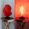 Jonathan Y Gema 13.5 in. Mid-Century Coastal Plant-Based PLA 3D Printed Dimmable LED Table Lamp, Clear Red/Black USA1009A - alternate 7