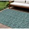 Homeroots 10' X 14' Teal Blue Aqua And Ivory Floral Washable Indoor Outdoor Area Rug 581929 - alternate 1