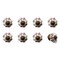 Homeroots Set of Eight Brown And White Ceramic And Metal Drawer Pull Knobs, 8PK 544433 - alternate 3