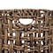 Happimess Lasuna Coastal Bohemian Water Hyacinth Handwoven Checker Weave Nesting Baskets w/Handles, Brown, Se BSK2033B-3SET - alternate 3