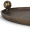 Homeroots 14in Antiqued Gold Metal Hand Finished Oval Vanity Tray With Handles 731278 - alternate 5