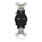 Leviton Single Receptacle Outlet, 20A, Black, 250V T5461-E - alternate 1