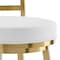 Homeroots 26" White and Gold Faux Leather and Stainless Steel Low Back Counter Height Swivel Bar Chair 569168 - alternate 6