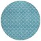 Homeroots 8' Teal Blue And Ivory Round Geometric Washable Indoor Outdoor Area Rug 596209 - alternate 6