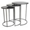 Homeroots Set of Three Black and Gray Marble and Iron Round Frame Nested Tables 632712 - alternate 6