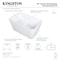Kingston Brass 55" Acrylic Rectangular Double Ended Freestanding Tub with Drain and Integrated Seat, Glossy White VTSQ553226S - alternate 4