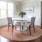 Homeroots 8' Salmon And Ivory Round Geometric Washable Indoor Outdoor Area Rug 598618 - alternate 5