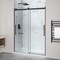 Anzzi 76'' x 45-48'' Sliding Frameless Shower Door in Matte Black with Alcove Center Drain Shower Base SD-5901103C-MB - alternate 7