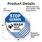 Signmission Stop Germs Wash Your Hands, 4 inch X 4 inch, Vinyl Decal, 5PK OC-D-5PACK-4-342 - alternate 4