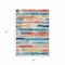 Homeroots 5' X 8' Ivory Teal Blue Orange And Red Striped Washable Indoor Outdoor Area Rug 616653 - alternate 6