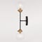 Vaxcel Orbit 2 Light Brass and Oil Rubbed Bronze Industrial MCM Wall Sconce Clear Glass Globe W0396 - alternate 7